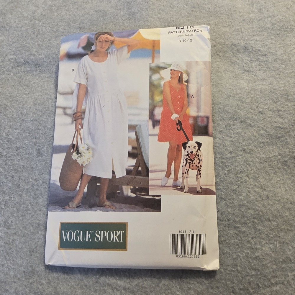 Vogue Sport Women's Dress Sewing Pattern 8315 Sz 8 10 12 for Women